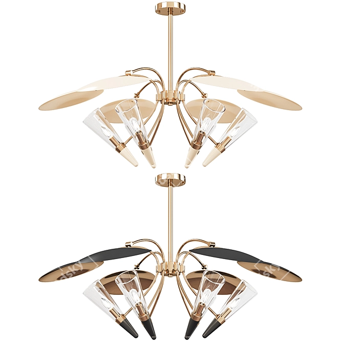 Elegant 6-Light Chandelier: Illuminate Your Space with Style 3D model image 1