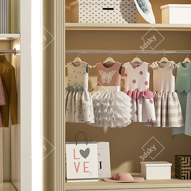 Kid's Decor Wardrobe 3D model image 5