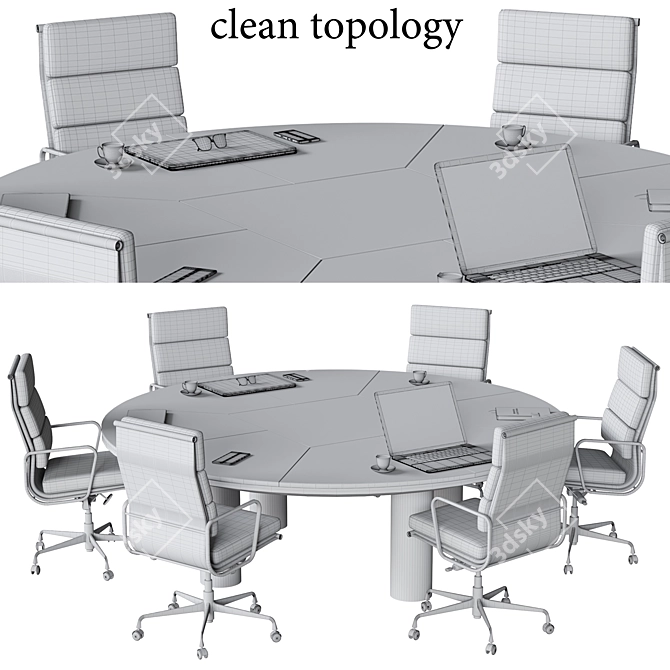 Sleek 2015 Conference Table 3D model image 5