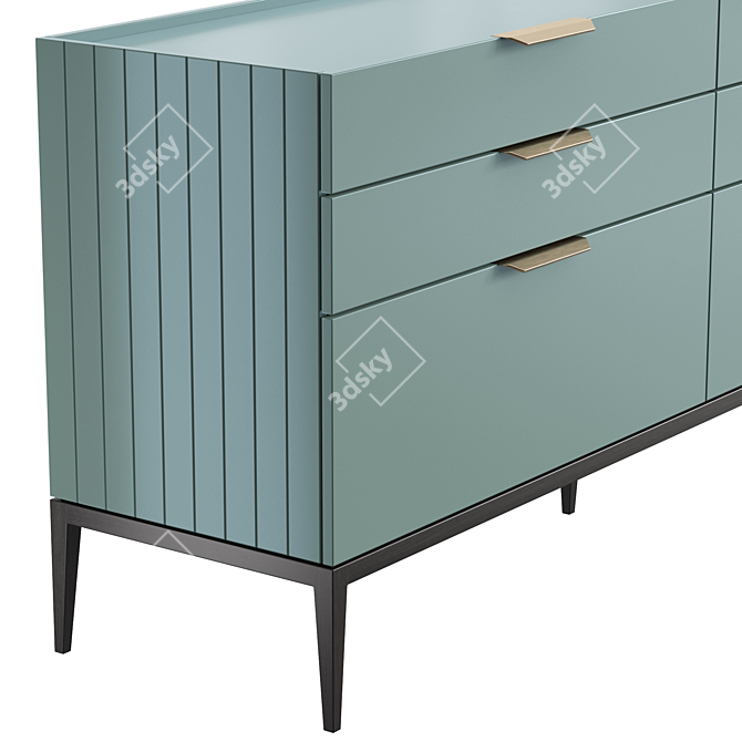 Metropolitan 6-Drawer Chest - Stylish Storage Solution 3D model image 2