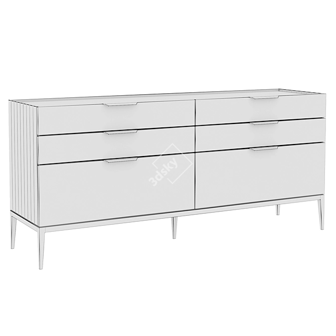 Metropolitan 6-Drawer Chest - Stylish Storage Solution 3D model image 3