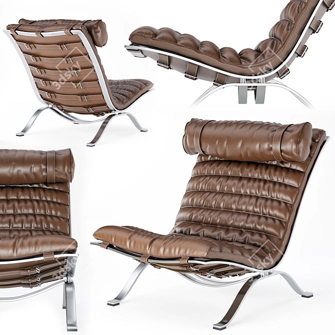 Sleek Ari Lounge Chair - Arne Norell 3D model image 2