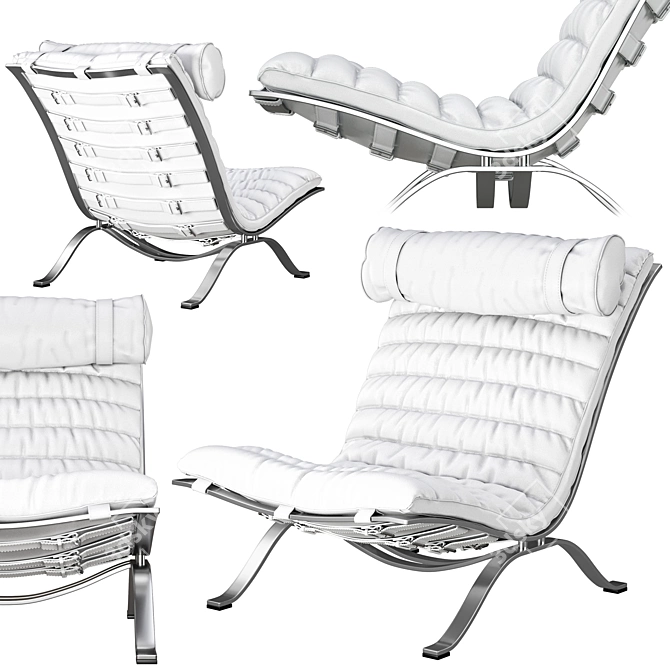 Sleek Ari Lounge Chair - Arne Norell 3D model image 5