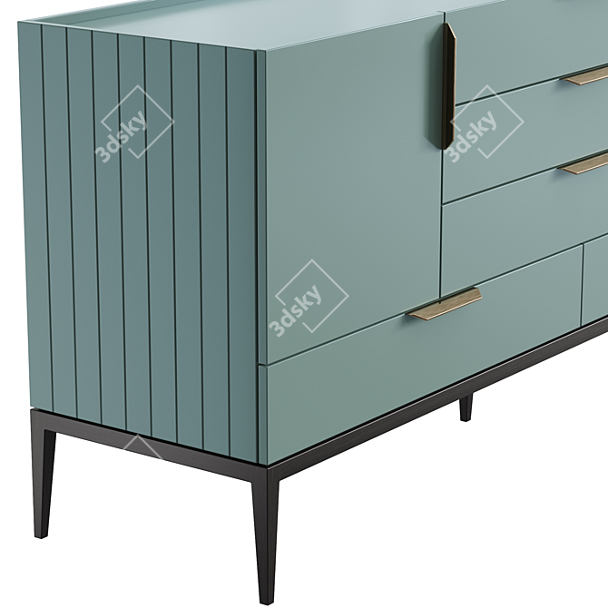 Modern Metropolitan Chest of Drawers 3D model image 2