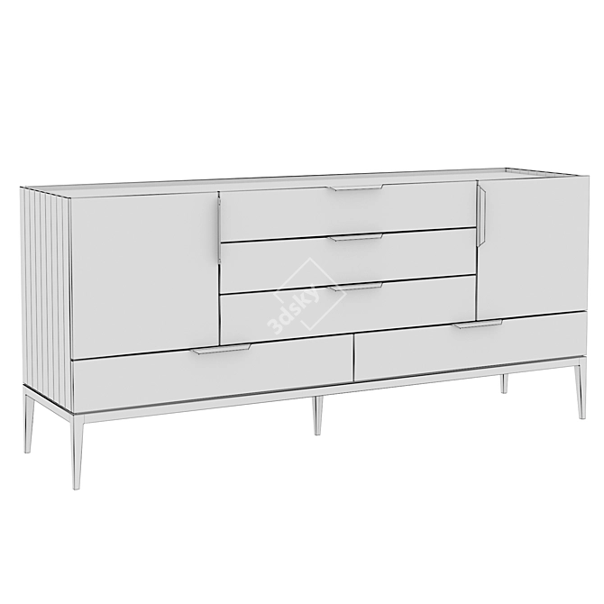 Modern Metropolitan Chest of Drawers 3D model image 3