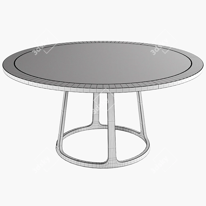 Elegant Black Round Wooden Table 3D model image 3