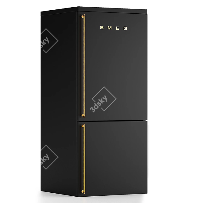 Sleek Smeg Fridge: Perfect Kitchen Companion 3D model image 3