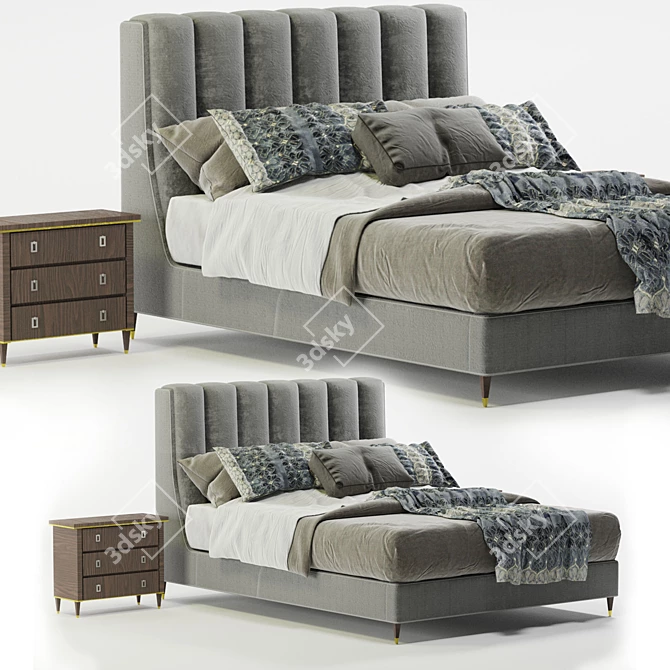 Elegant Barrington Bed 3D model image 6