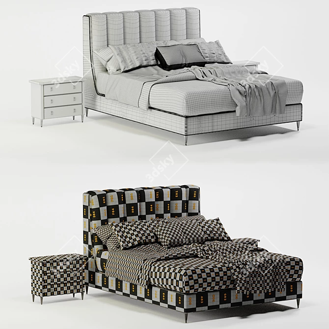 Elegant Barrington Bed 3D model image 8