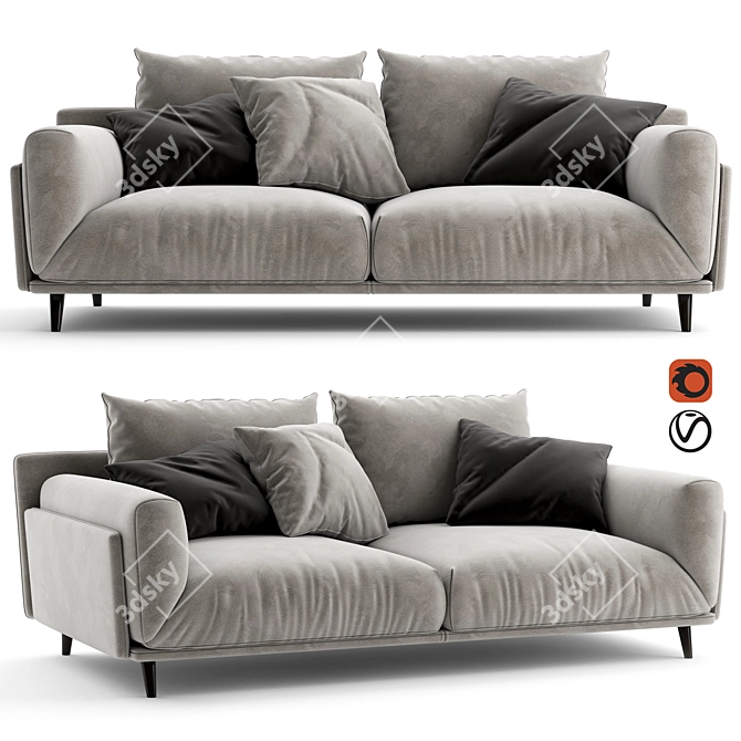 Arflex Faubourg: Modern Design Sofa 3D model image 1