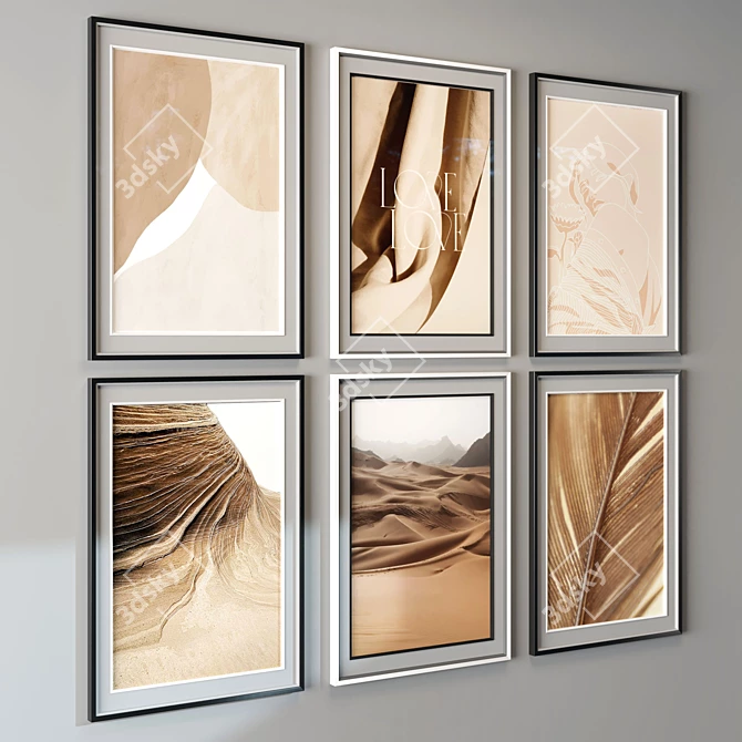 Colorful Abstract Art Frames 3D model image 2