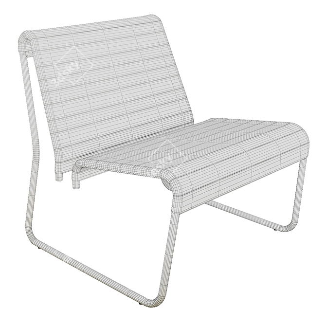 Farallon Sled Base Easy Chair 3D model image 1