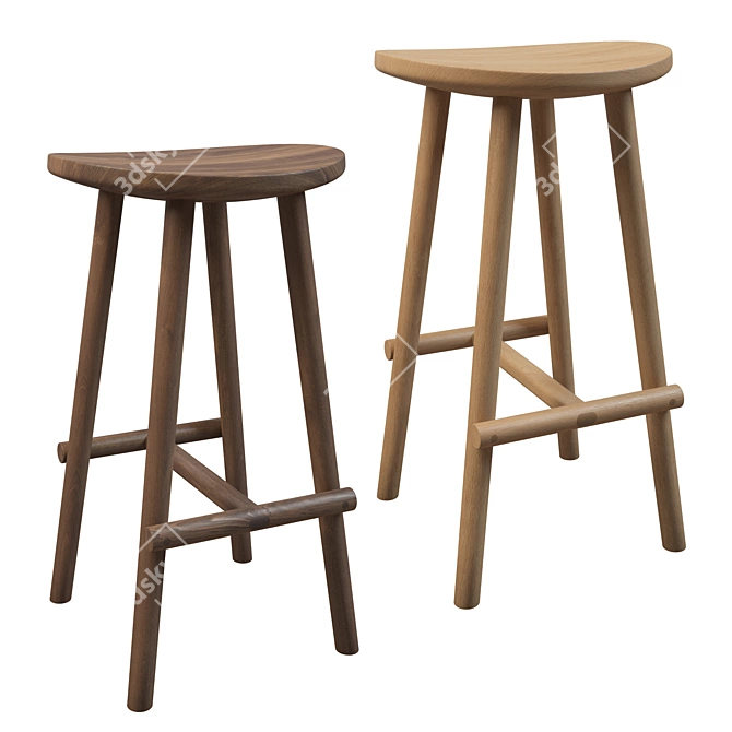 Tolv Figura Barstool - Simple Elegance for Your Space 3D model image 1