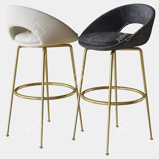 Orb Bar Stool: Sleek & Stylish 3D model image 1