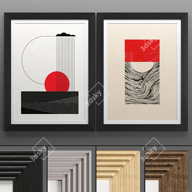  Elegant Art Frame Set 3D model image 1