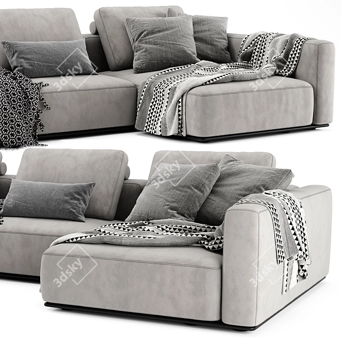 Poliform Westside Chaise: Sleek and Stylish Lounger Sofa 3D model image 3