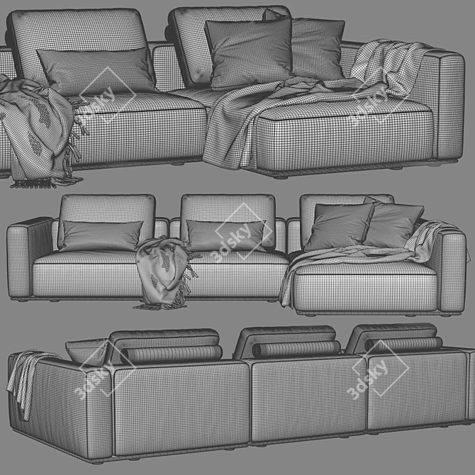 Poliform Westside Chaise: Sleek and Stylish Lounger Sofa 3D model image 4