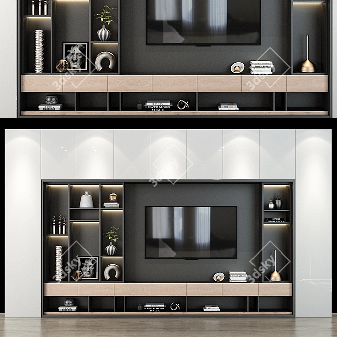 Modern TV Shelf 0242 3D model image 1