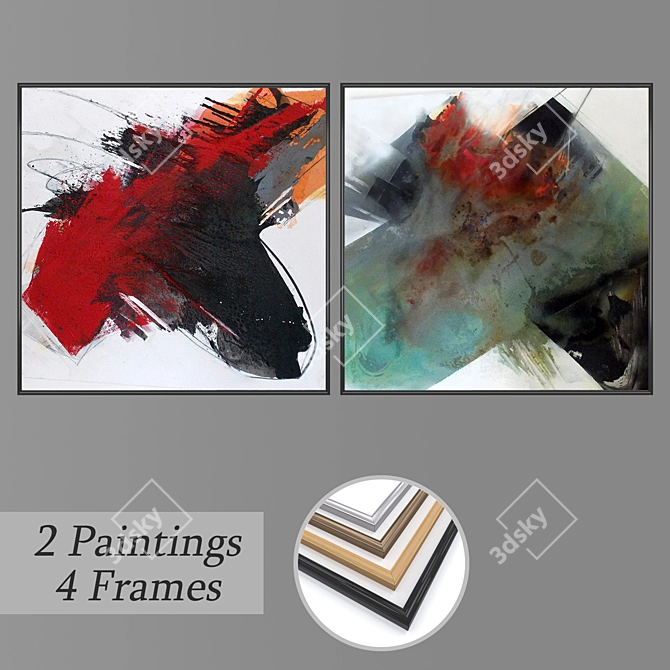 Versatile Set of Wall Paintings 3D model image 1