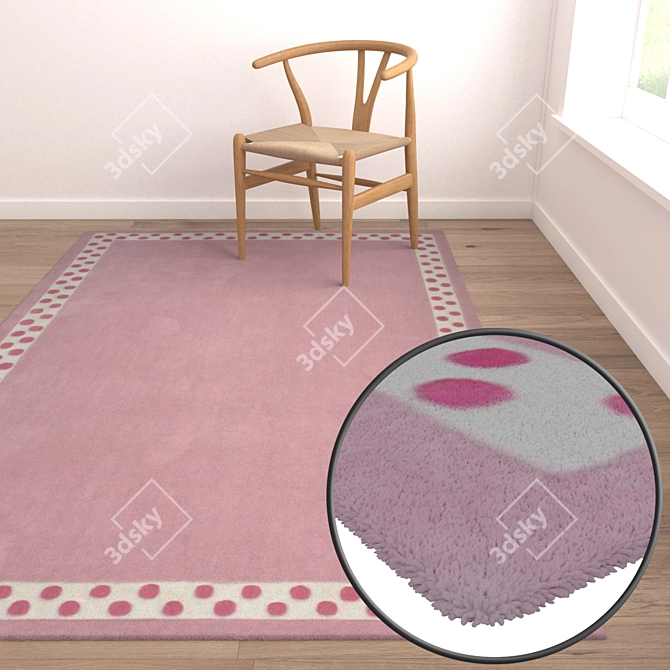 Luxury Textured Carpet Set 3D model image 2