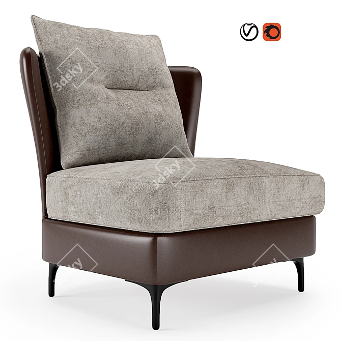 Elegant Voltaire Armchair 3D model image 1