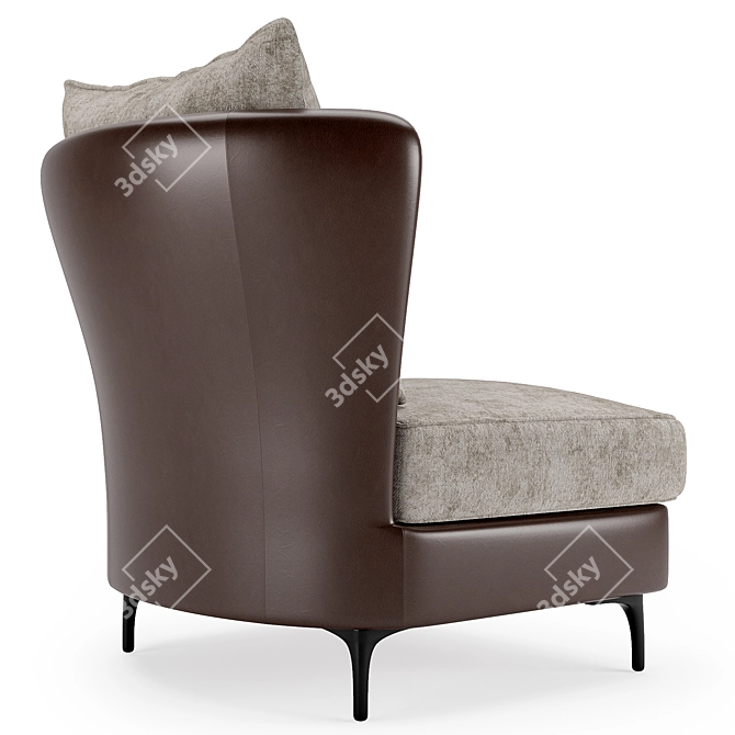 Elegant Voltaire Armchair 3D model image 4