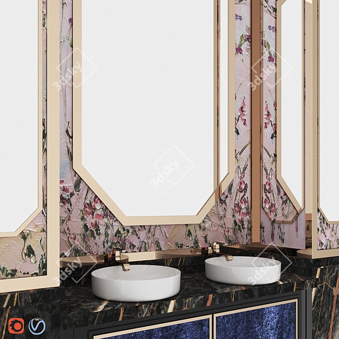 Elegant Washstand Sink: Stylish & Functional 3D model image 4