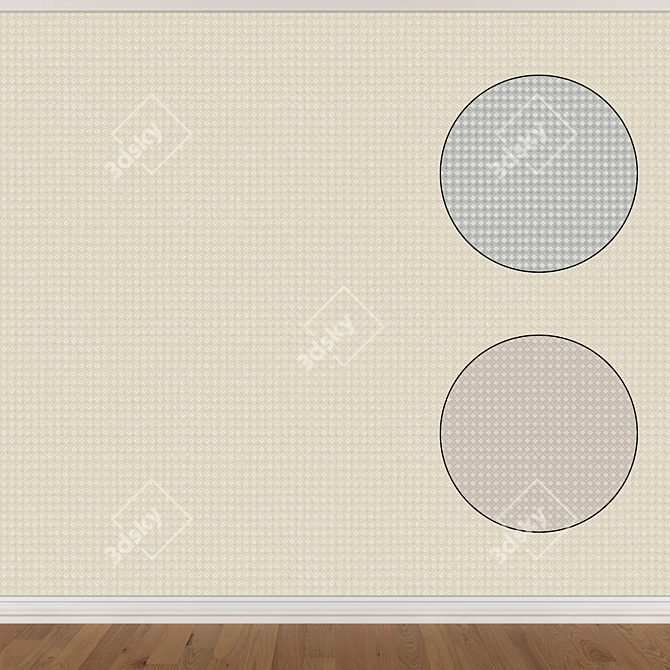 Seamless Wallpaper Set - 3 Colors 3D model image 1