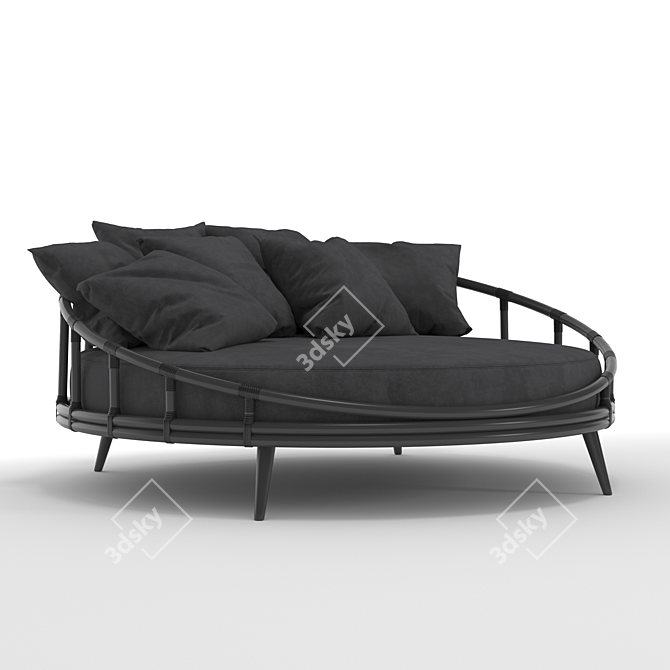 Sleek Outdoor Seating Solution 3D model image 1