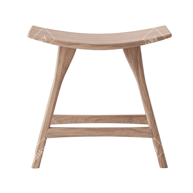 Versatile Oak Osso Stool 3D model image 4