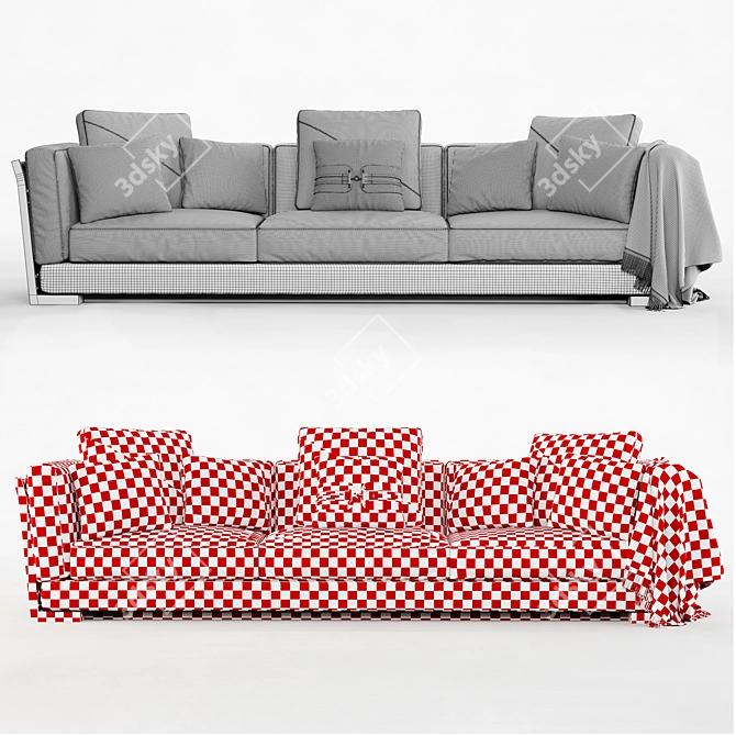 Luxurious Cestone Sofa 3D model image 2