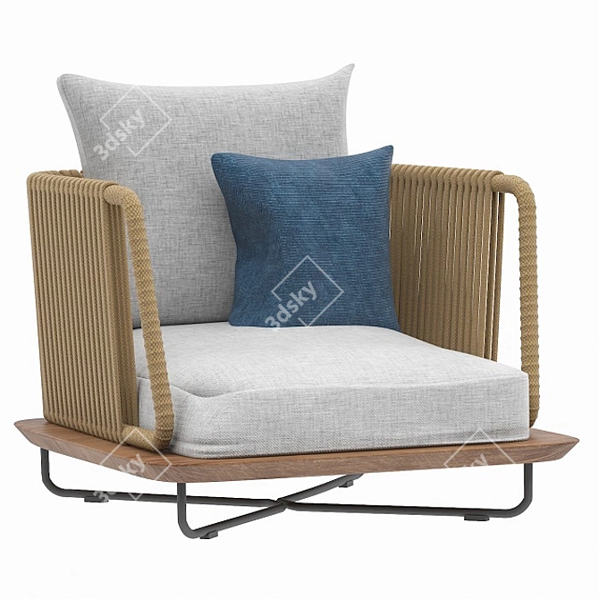 Elegant Sunray Armchairs - Crafted Luxury 3D model image 1
