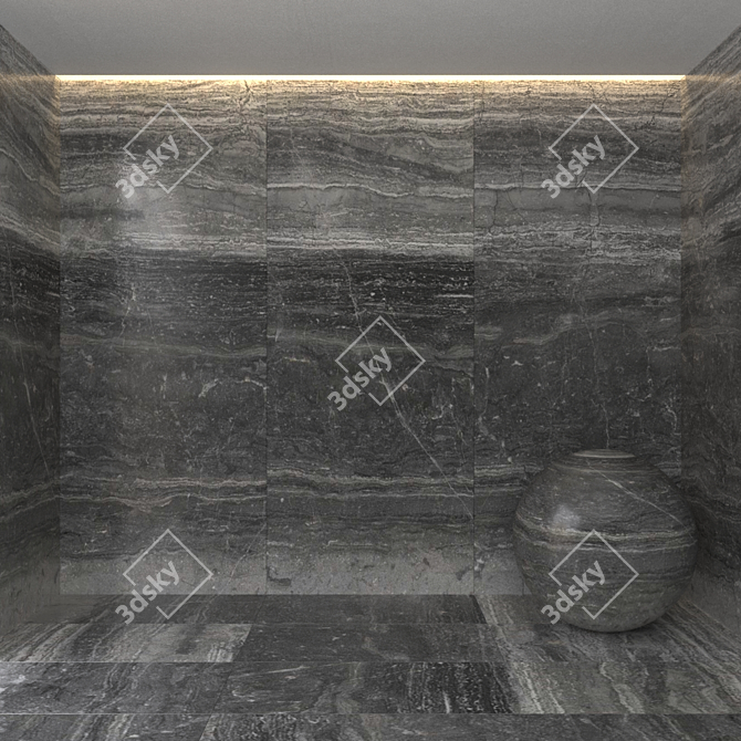 Elegant Ash Gray Marble Tile 3D model image 1