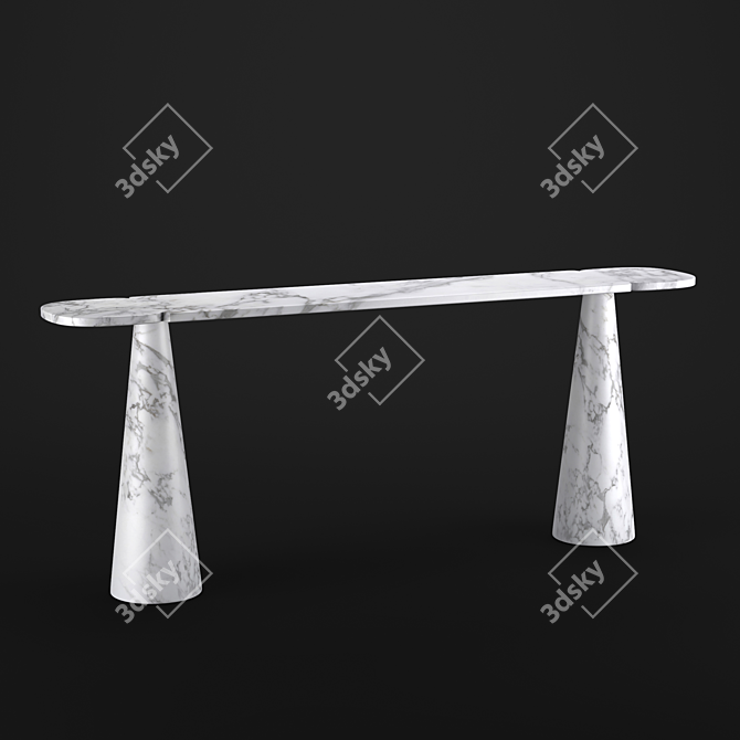 Elegant Italian White Marble Table 3D model image 1