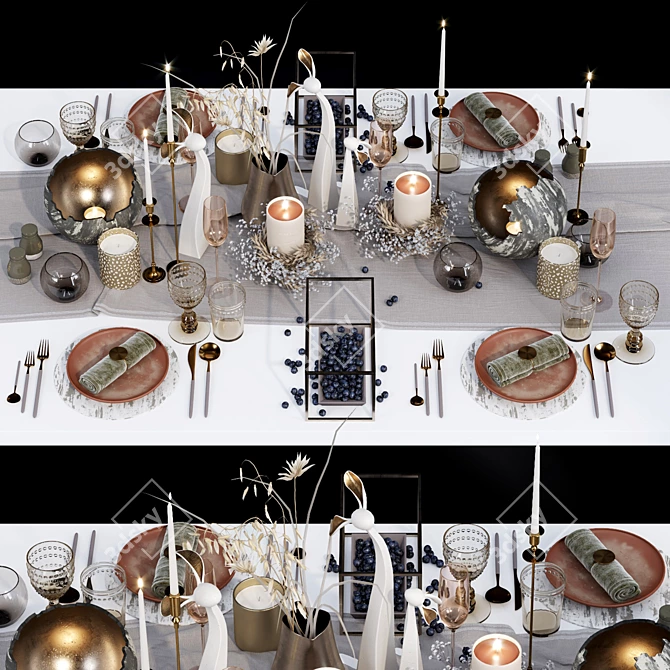 Elegant Luxury Table Wreath 3D model image 1