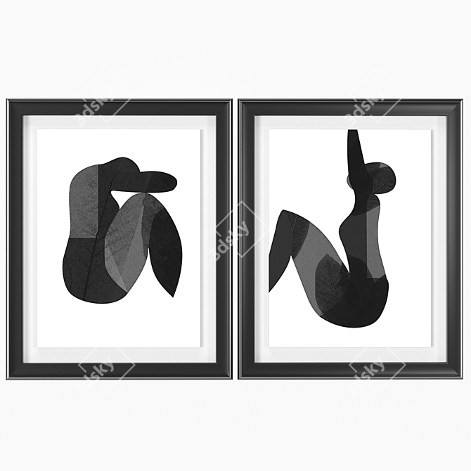Abstract Nude Woman Framed Art 3D model image 1