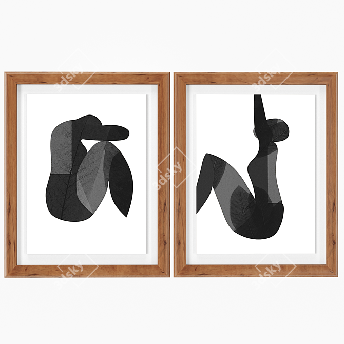 Abstract Nude Woman Framed Art 3D model image 3