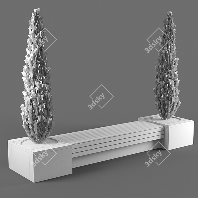 Elegant Poly Bench 3D model image 3