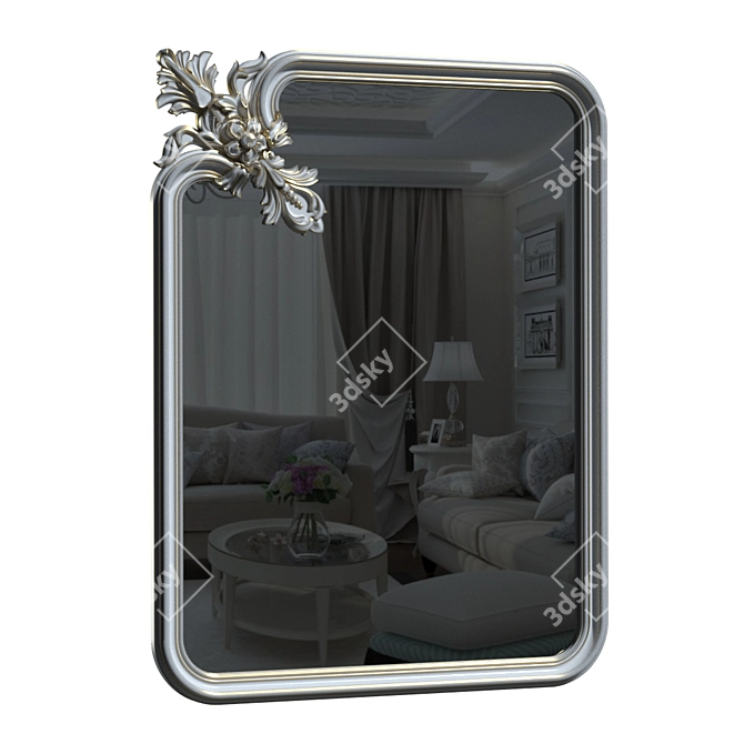 Elegant Bronze Mirror Baguette 3D model image 4