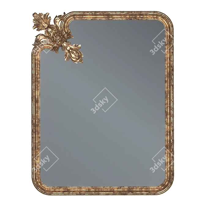 Elegant Bronze Mirror Baguette 3D model image 5