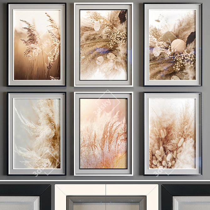 Multicolor Abstract Art Frames - Pack of 24 3D model image 2