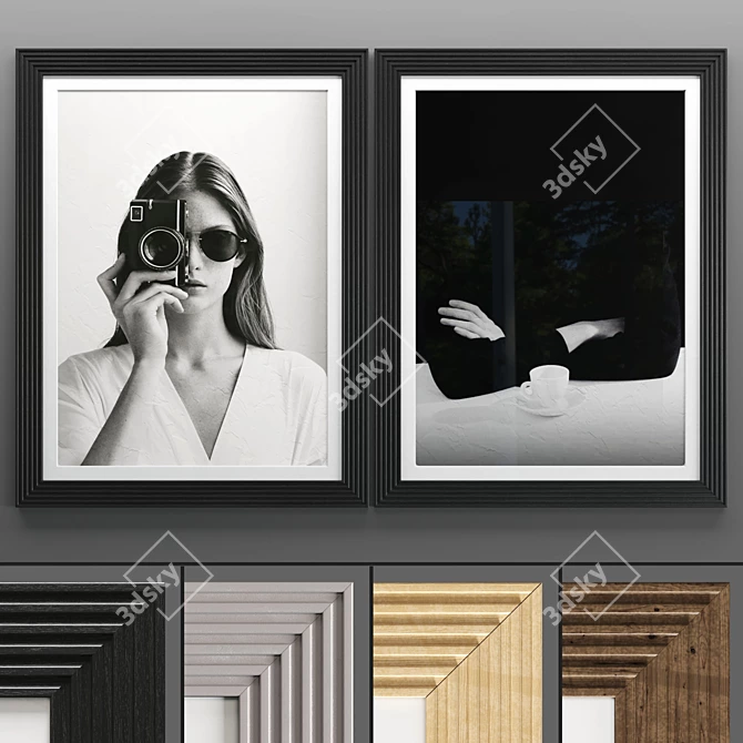 Elegant Art Frame: 2-Pack, 4 Textures 3D model image 1