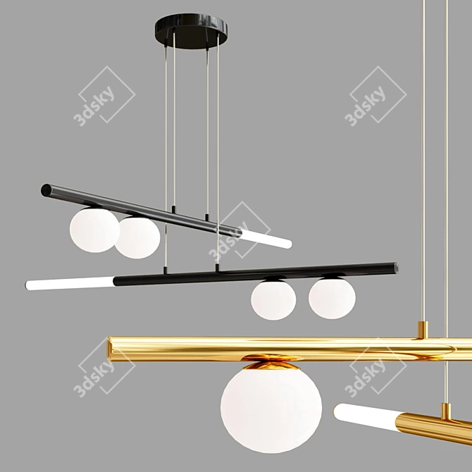 Modern Metal and Glass Artemis LED Lamp 3D model image 1