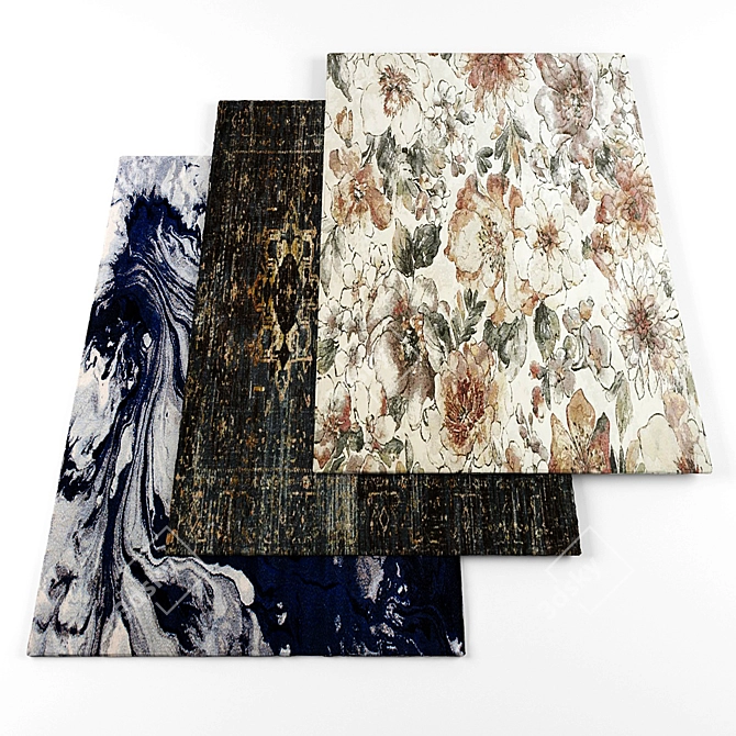 Luxury Carpet Collection: 6 Exquisite Textures 3D model image 1