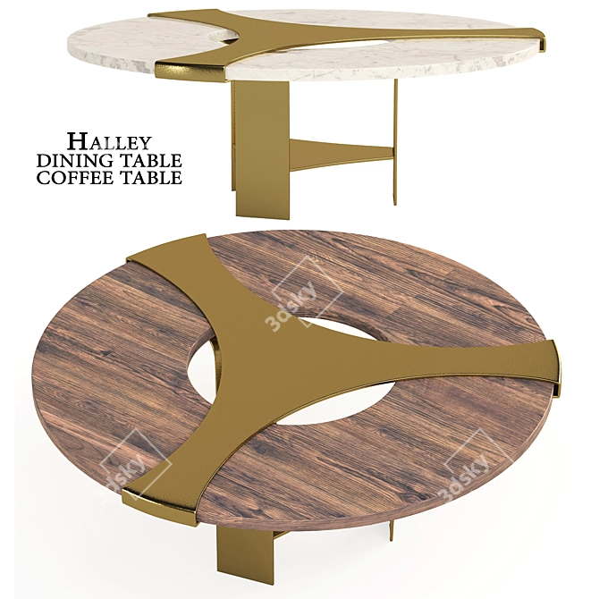 Stylish Halley Dining Table 3D model image 2