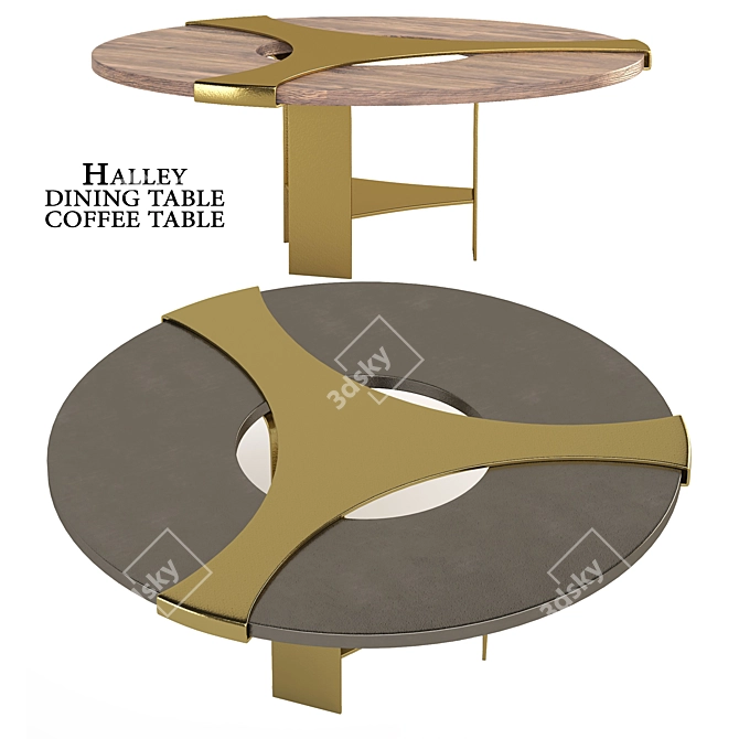 Stylish Halley Dining Table 3D model image 3