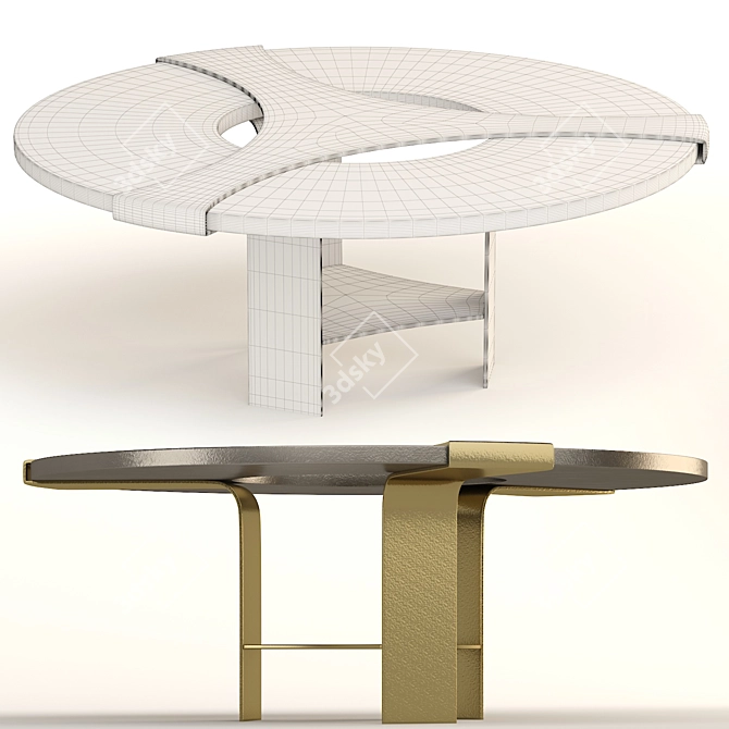 Stylish Halley Dining Table 3D model image 4