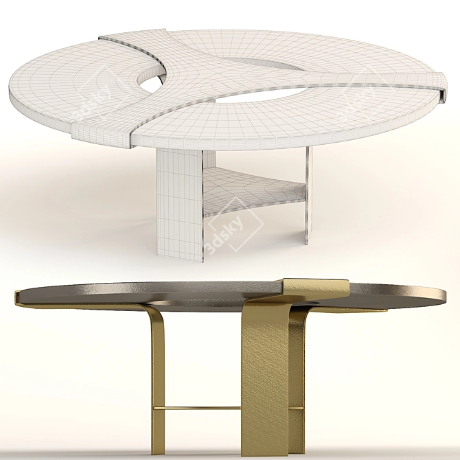 Stylish Halley Dining Table 3D model image 9