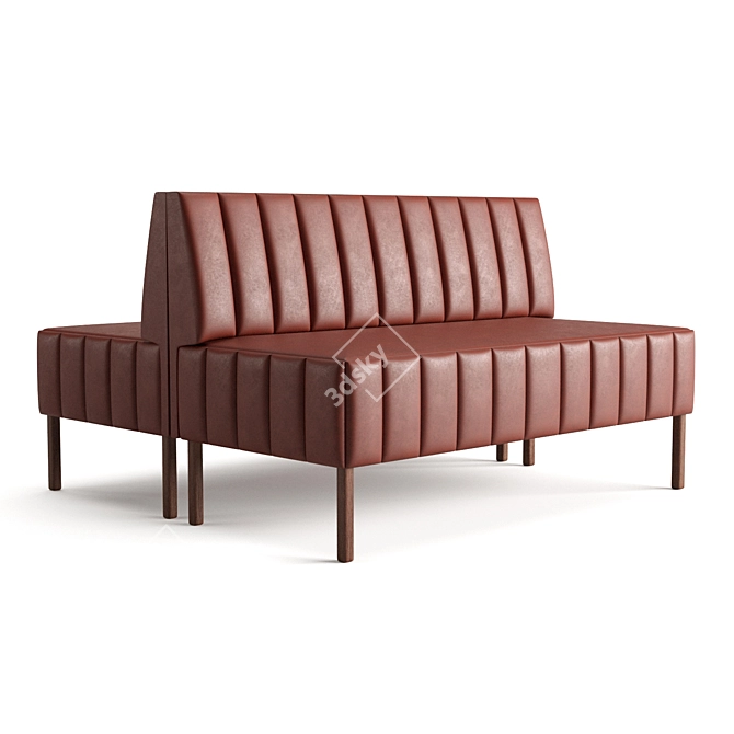 Luxury Leather Double Sofa 3D model image 2