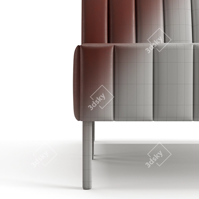 Luxury Leather Double Sofa 3D model image 3